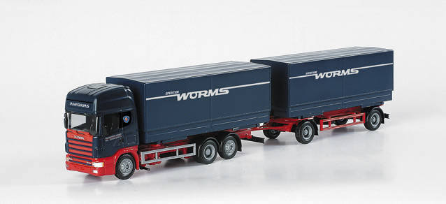 Scania TL interchangeable pick up trailer "Worms"