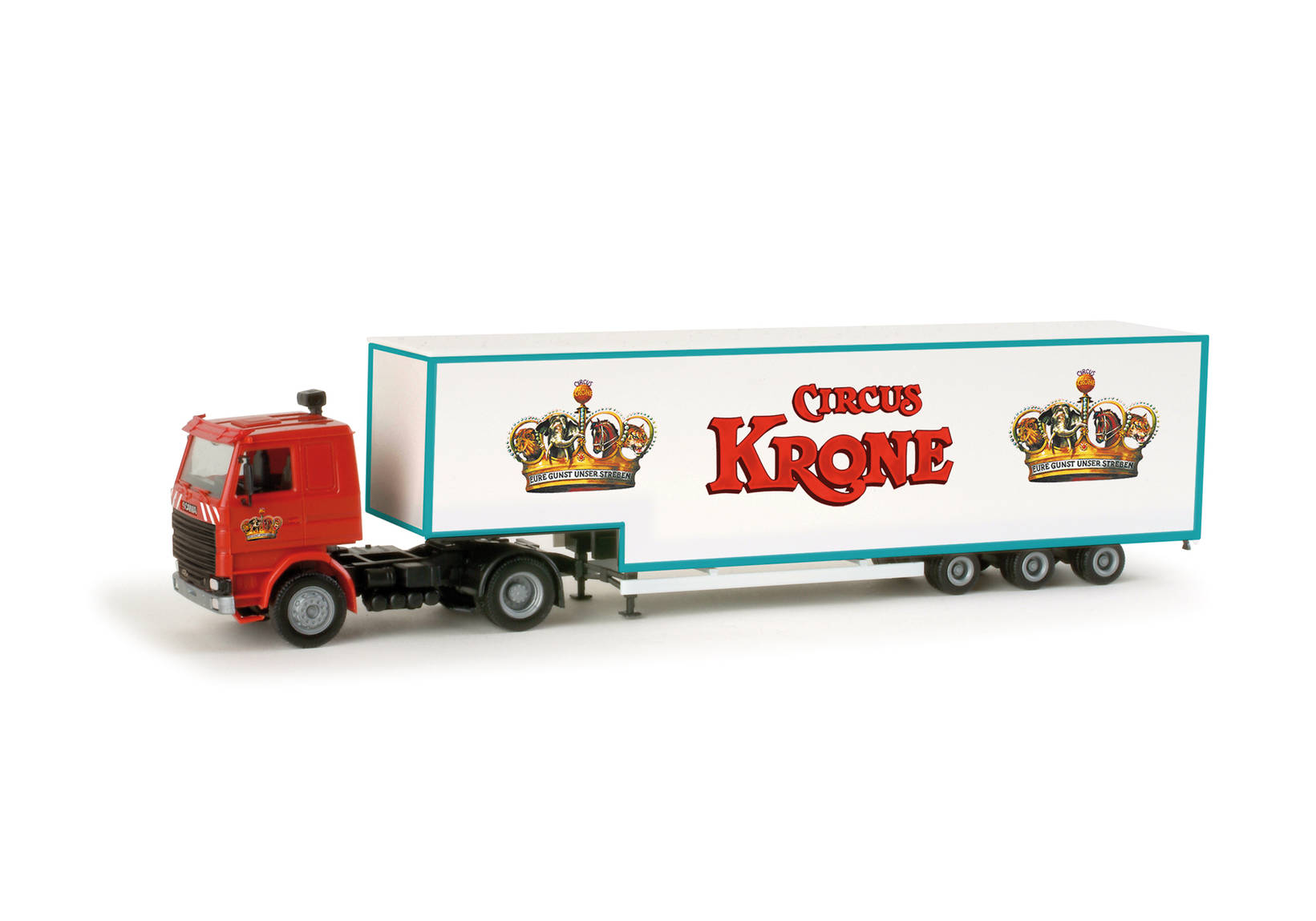 Scania 143 M Jumbokoffer-Sattelzug "Circus Krone"