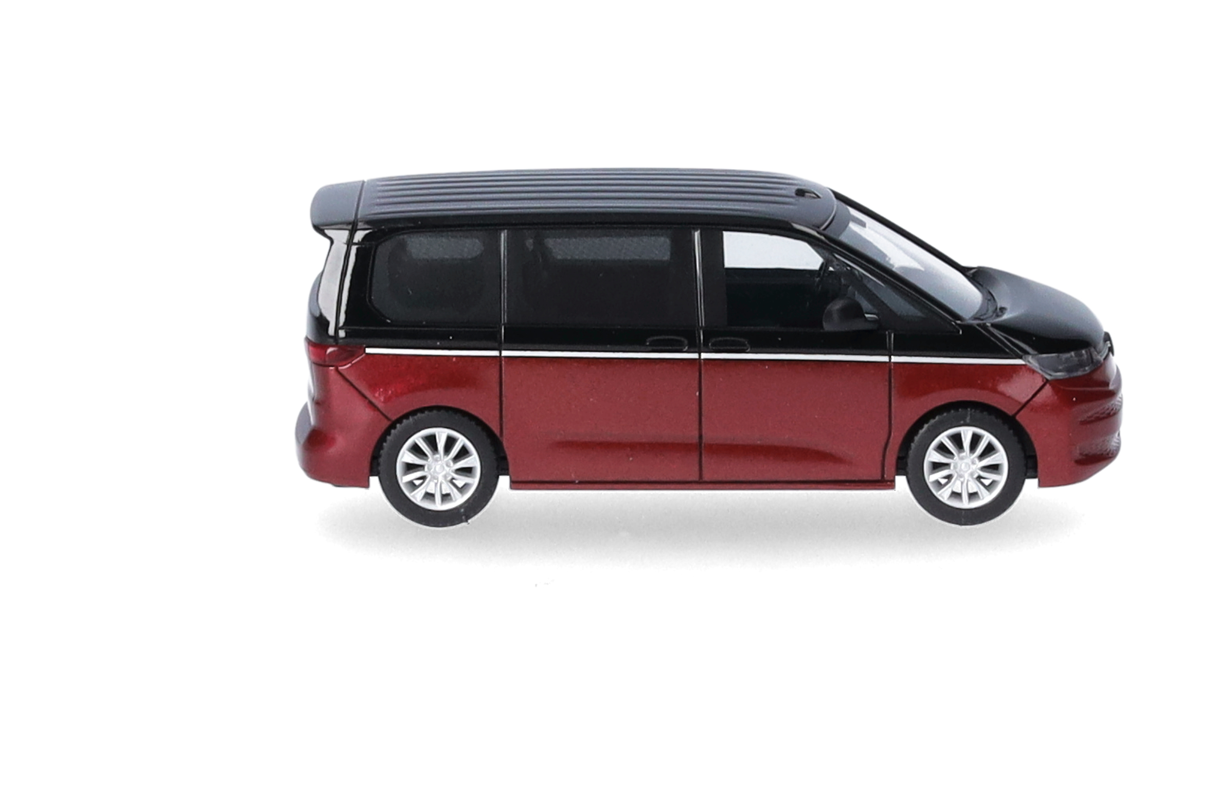 minivan, toy car, red, black roof, model car