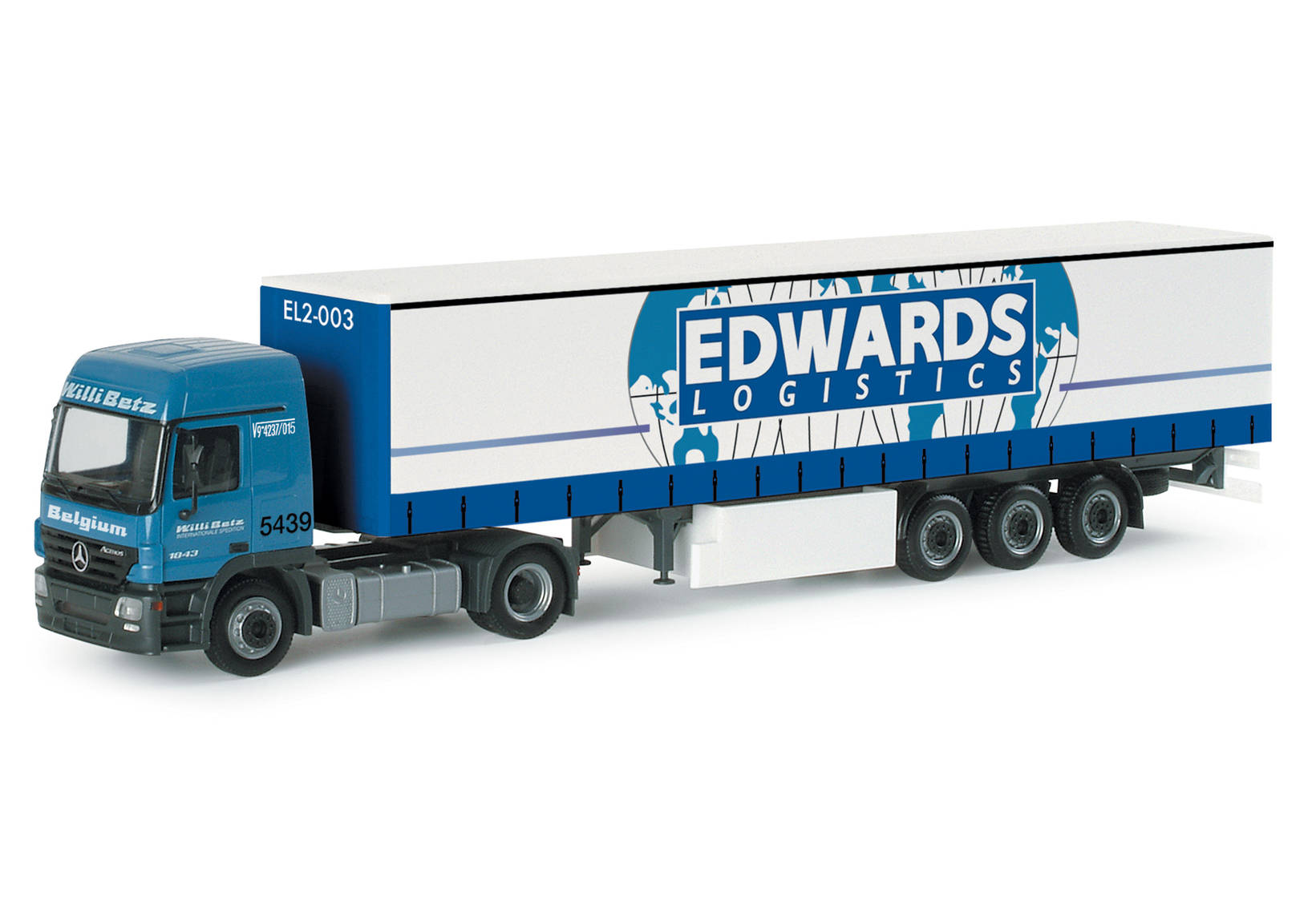 Mercedes-Benz Actros L 02 curtain canvas semitrailer "Edwards Logistics/Betz" (B)