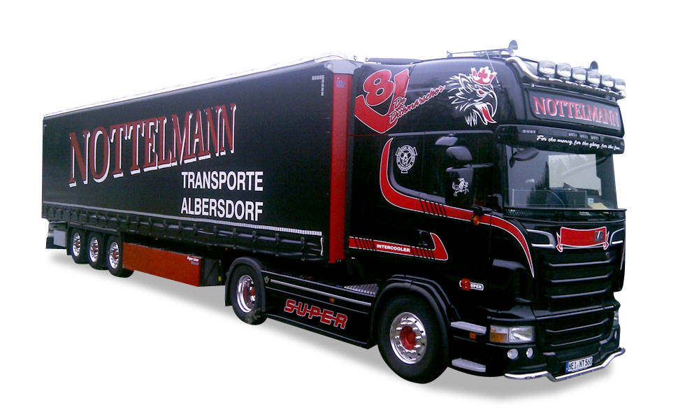 Scania R TL curtain canvas semitrailer "Nottelmann"