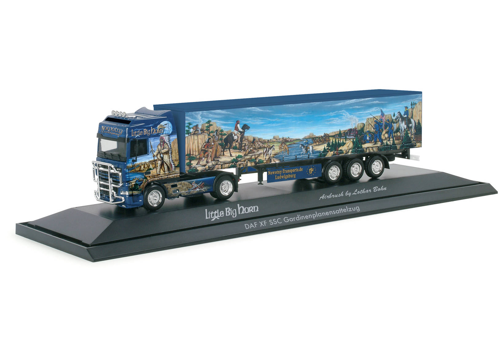 DAF XF SSC curtain canvas semitrailer "Nowotny/Little Big Horn", PC
