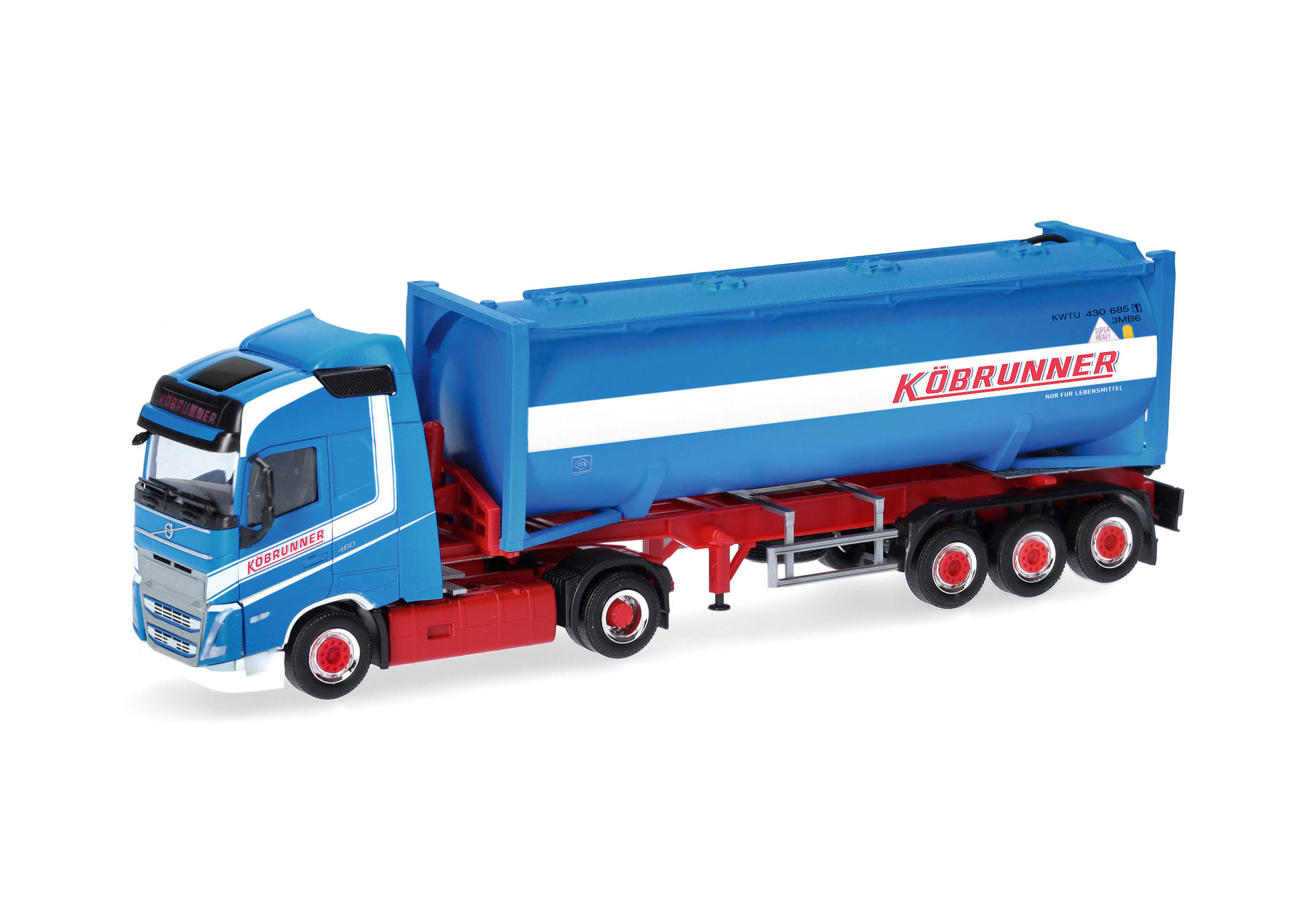 truck, semi-trailer, blue, tanker, model