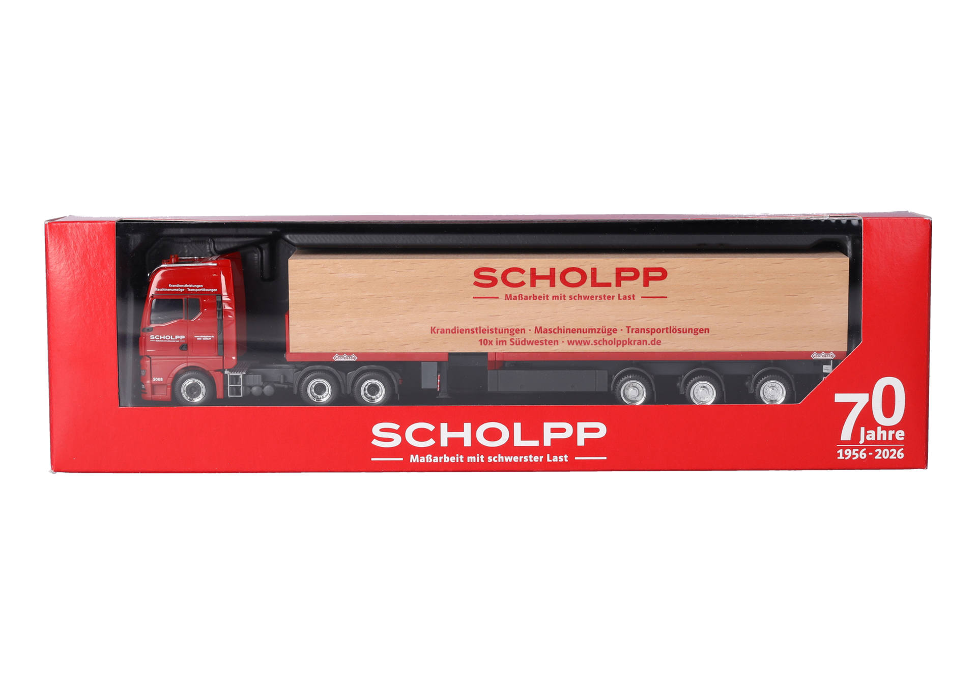 MAN TGX GX teletrailer semitrailer truck "70 years Scholpp"