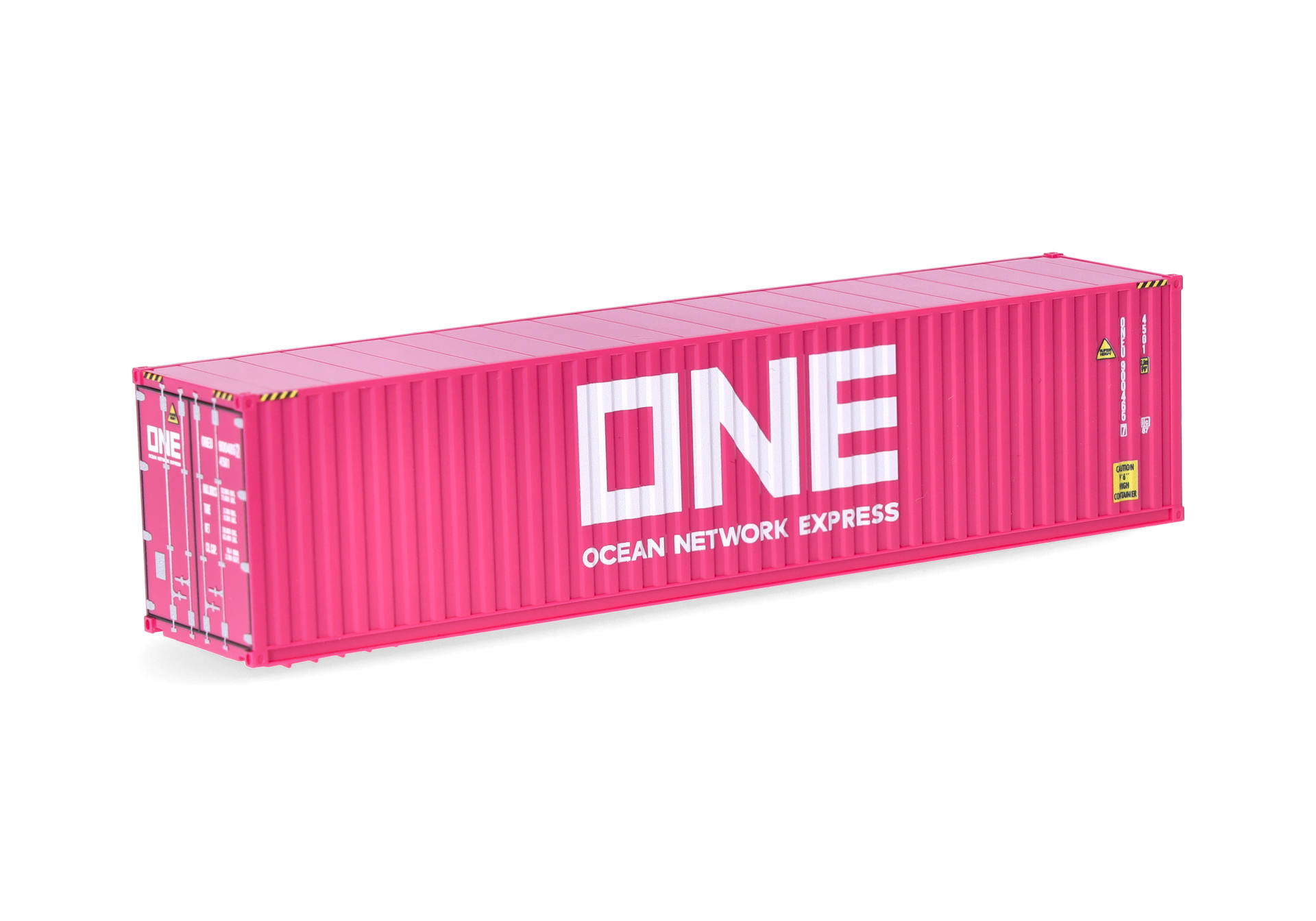 shipping container, container, pink, ONE logo, ocean network express