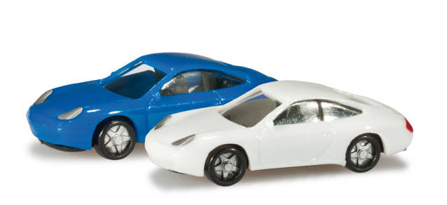 N-passenger cars set Porsche 911, blue/white Content: 2 pcs