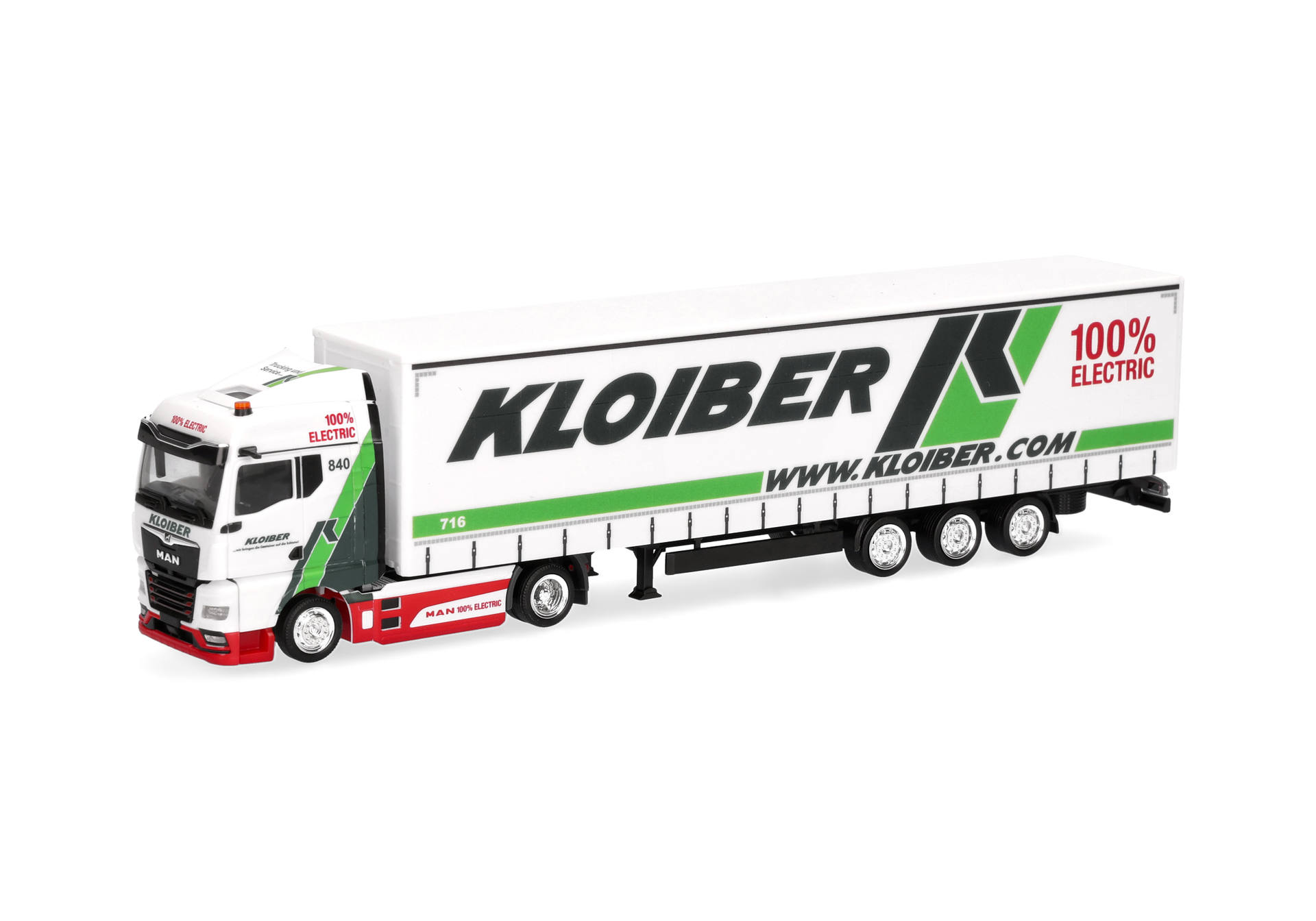 MAN eTGX GM Lowliner jumbo curtain canvas semitrailer truck "Kloiber”