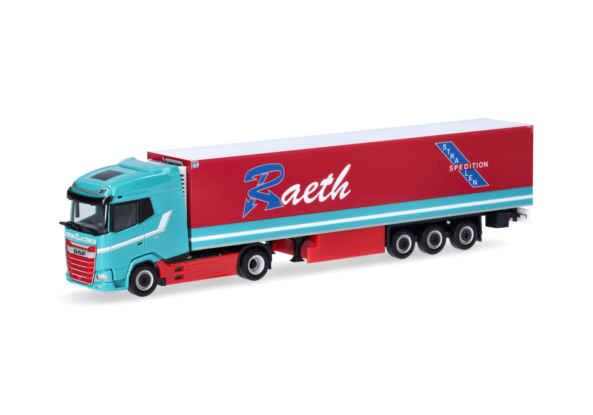 DAF XG refrigerated box semitrailer truck "Raeth" (Nordrhein-Westfalen/Straelen)