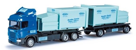Scania R '09 HL Wechselader vehicle with press container hanger train 3A/2A