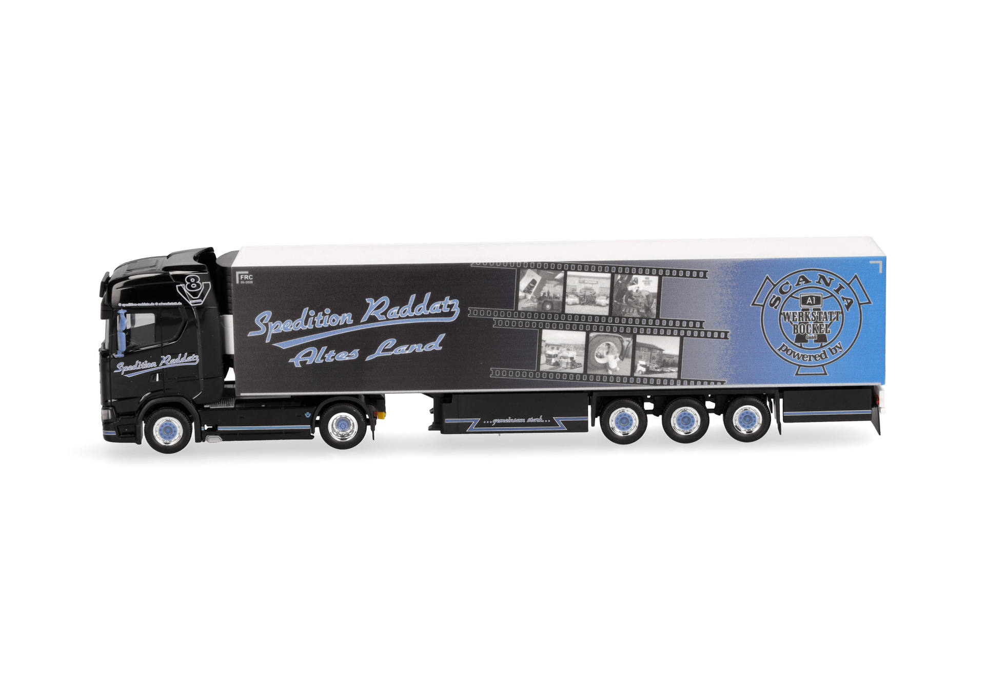 Scania CS 20 HD refrigerated box semitrailer truck "Spedition Raddatz" (Lower Saxony/Jork)