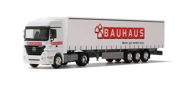Mercedes-Benz Actros LH curtain canvas semitrailer "Bauhaus"