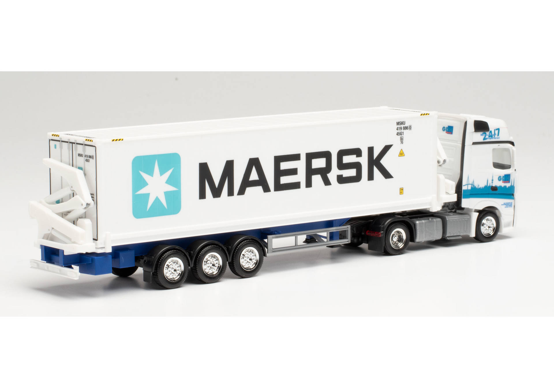 Mercedes-Benz Actros Gigaspace Seitenlader-Sattelzug „GDH / Maersk“