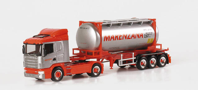 Scania 124 tank container semitrailer "Marenzana spa"