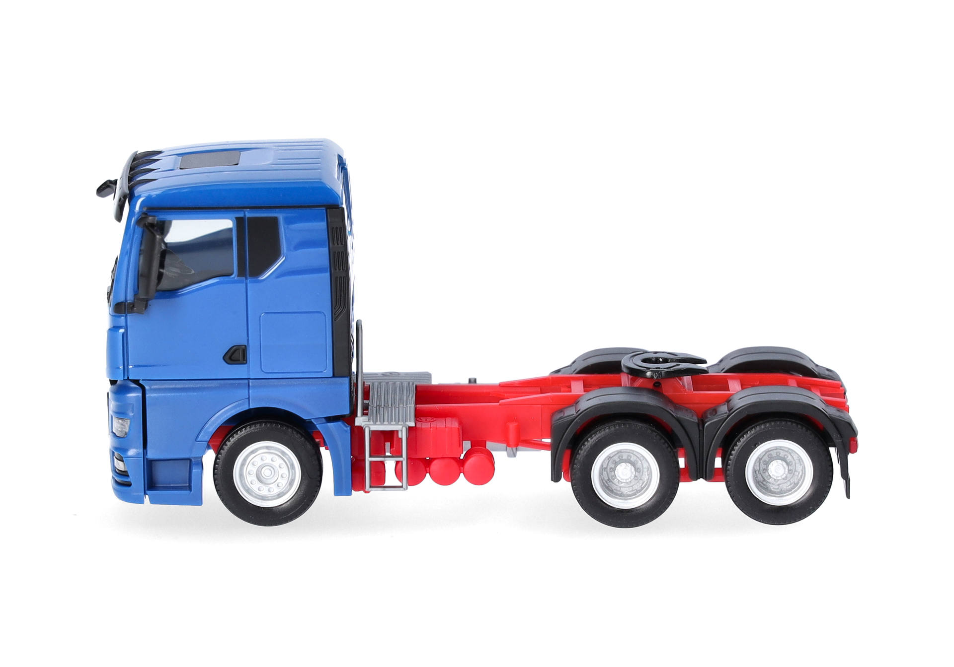 lkw, pritsche, spielzeug, blau, anhänger,  Spielzeug-LKW, Kabine, blau, roter Rahmen, Kippanhänger