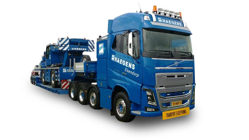 Volvo FH04 GL low-boy semitrailer "Haegens"