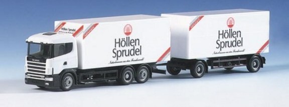 Scania 144 HL case trailer train 3A/2A
