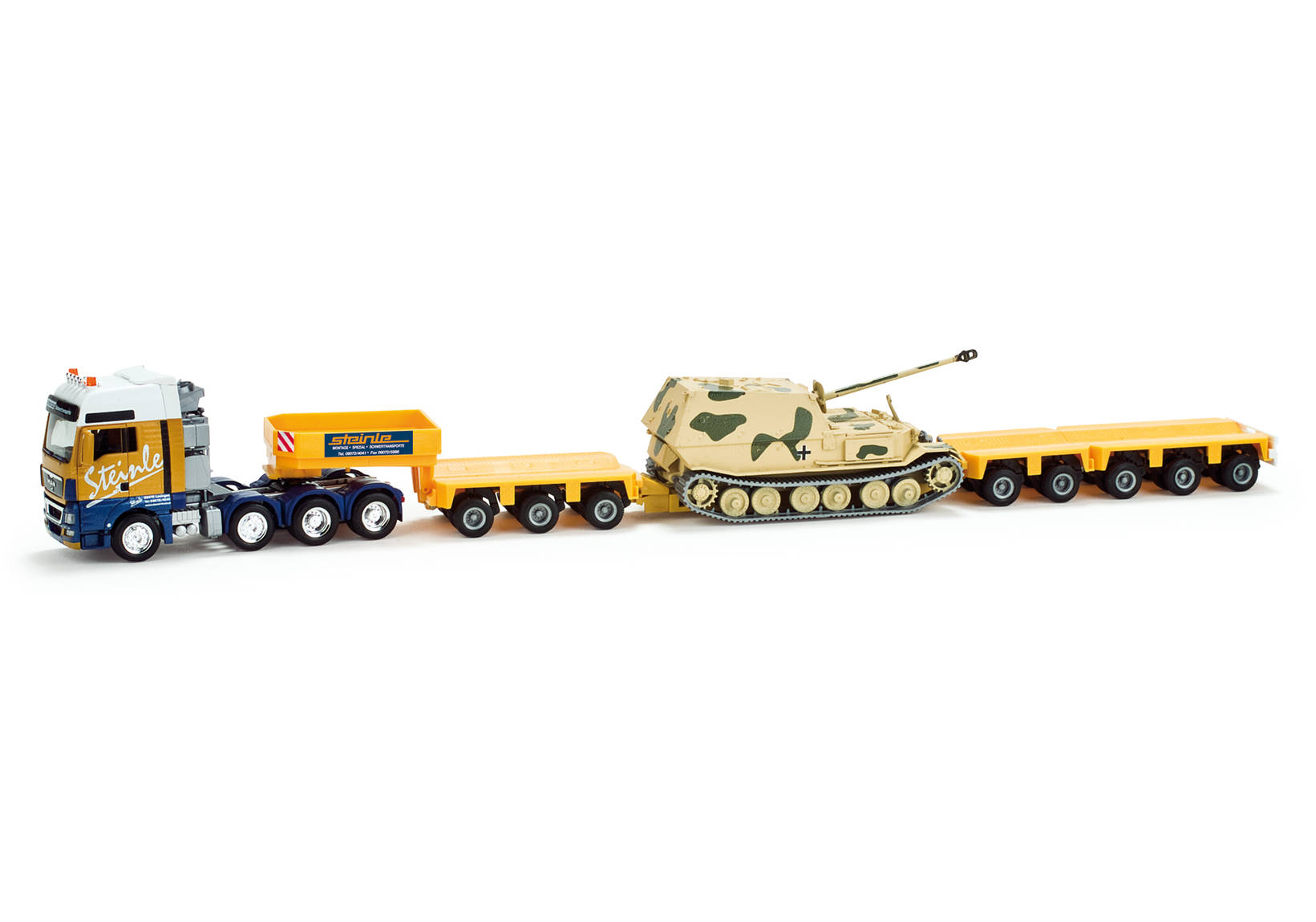 MAN TGX XXL Tieflade-Sattelzug 4-achs mit Panzer Ferdinand "Steinle"