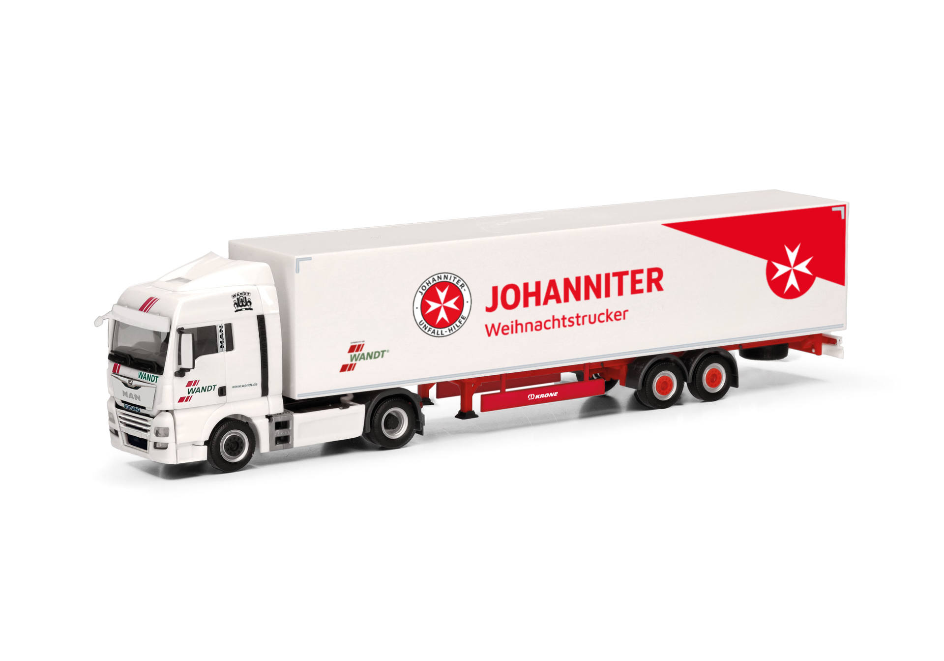 MAN TGX XLX Euro6c box semitrailer truck "Wandt/Johanniter Weihnachtstruck"