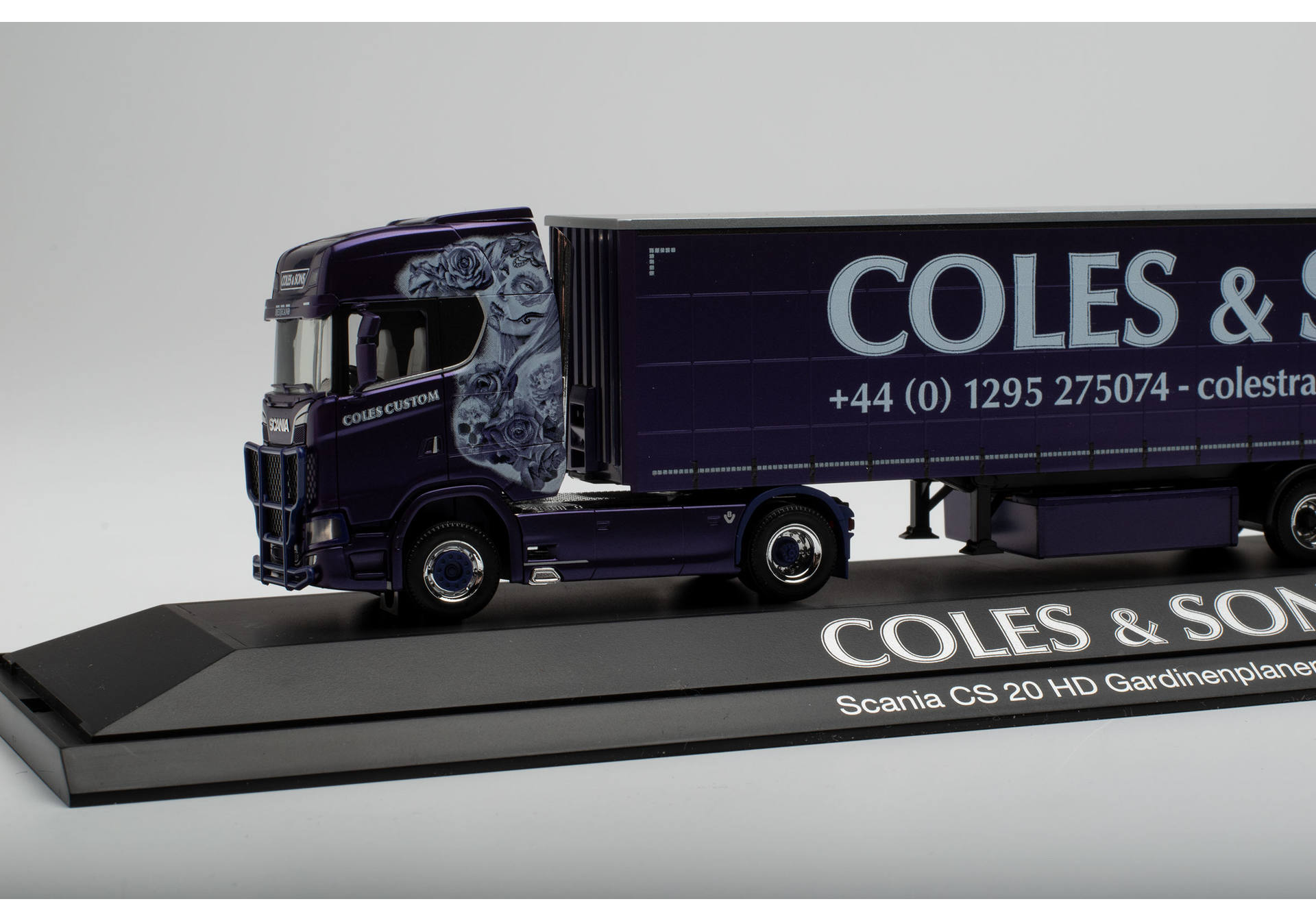 Scania CS 20 high roof curtain canvas semitrailer truck "Coles & Sons"