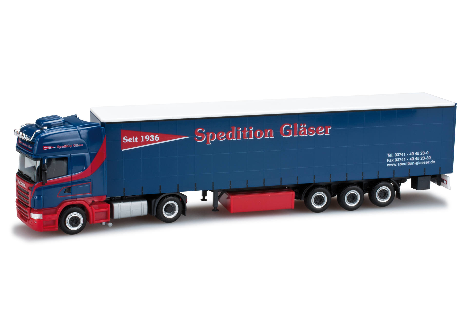 Scania R TL curtain canvas semitrailer "Gläser"