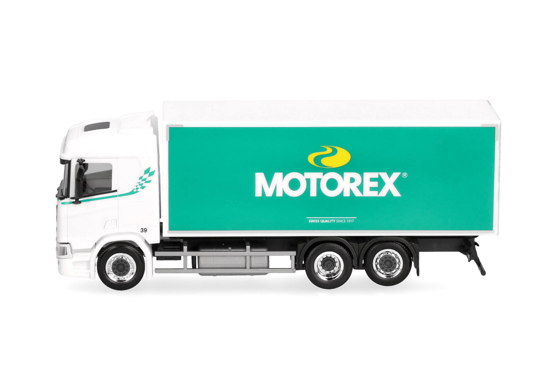 Scania CR 20 low roof box truck 3axles "Motorex" (Schweiz)
