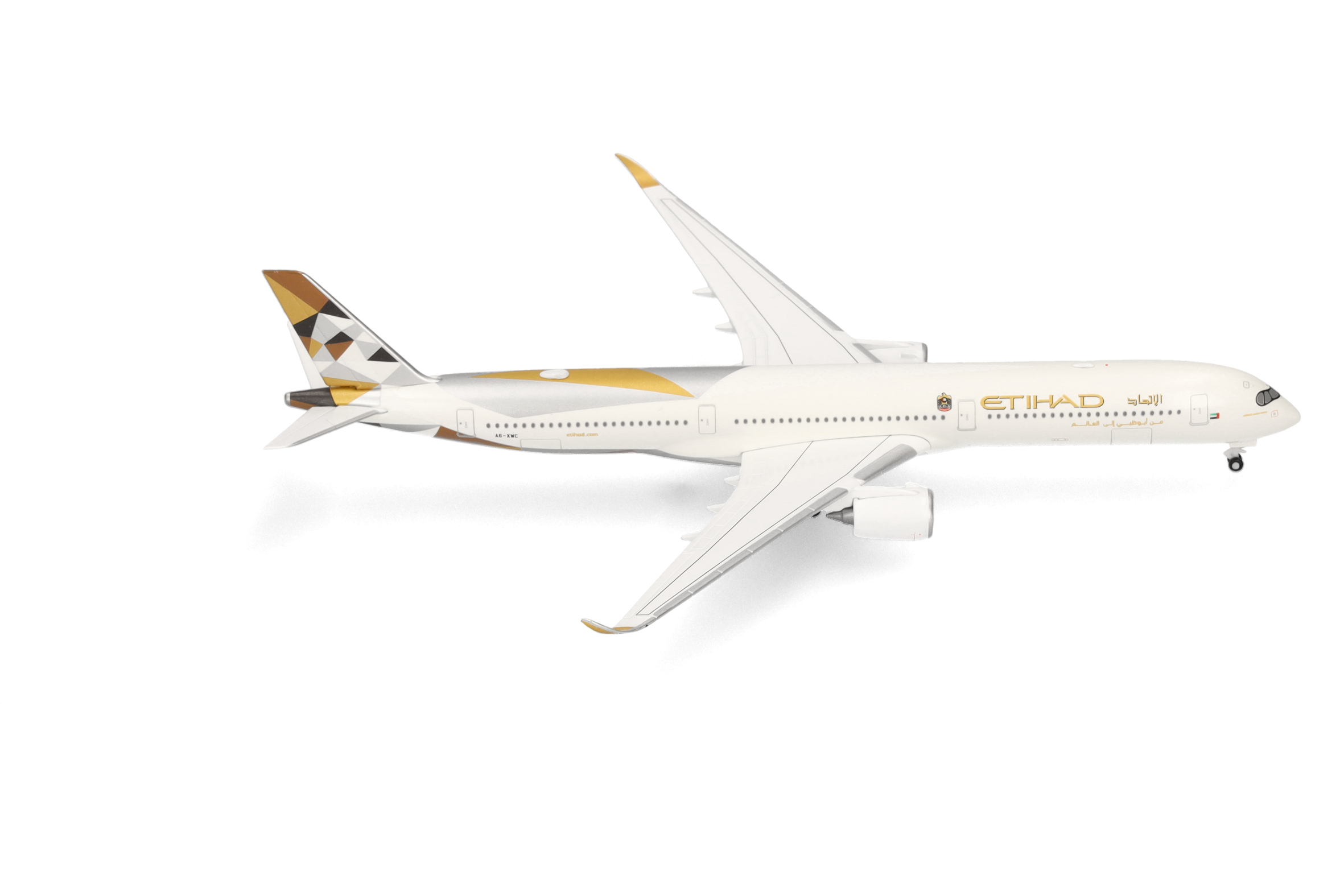 airplane, aircraft, jet, Etihad, white-gold-livery
