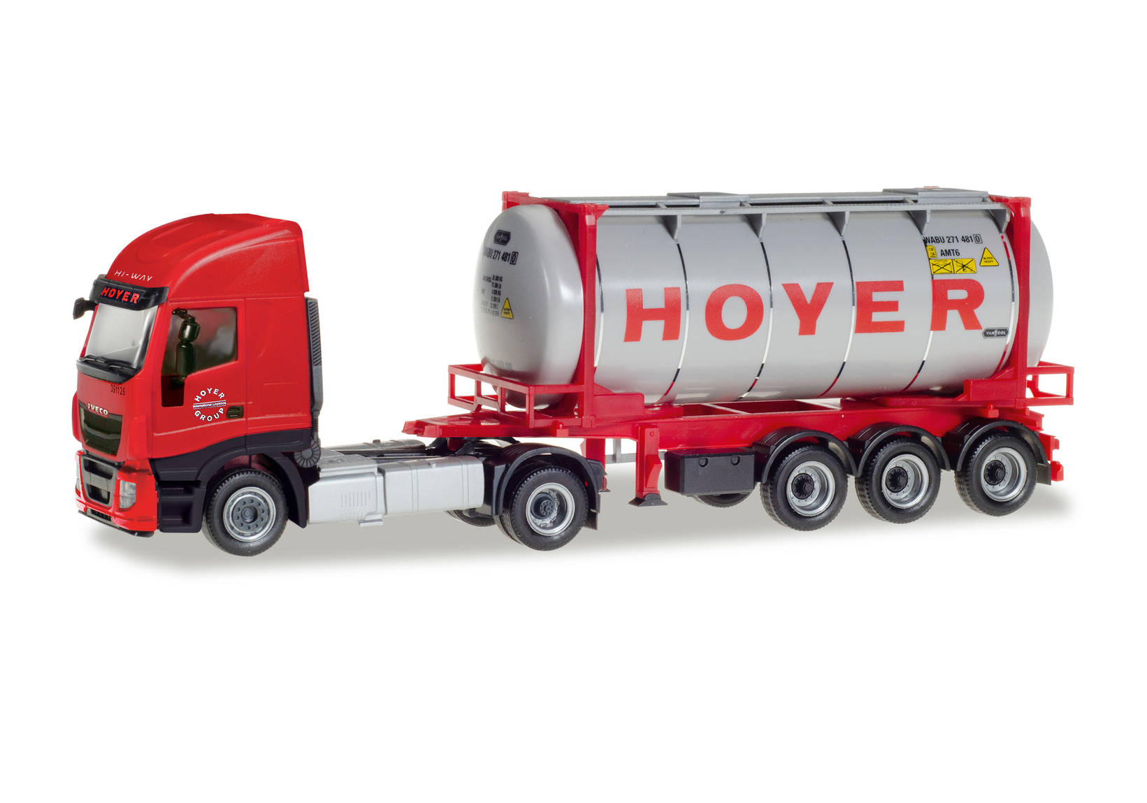 Iveco Stralis XP swapcontainer semitrailer "Hoyer Chemie"