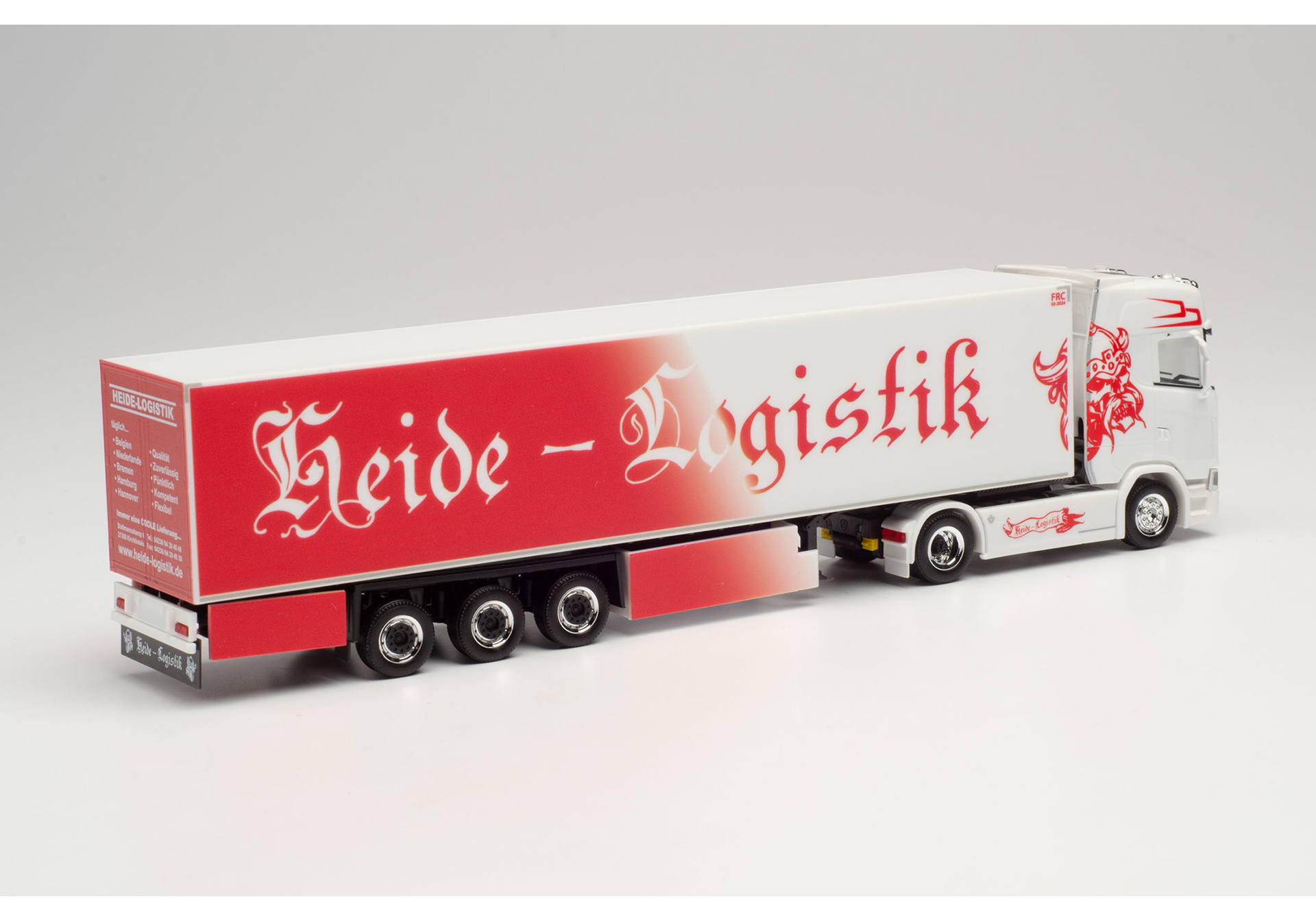Scania CS 20 high roof box semitrailer truck "Heide Logistik"