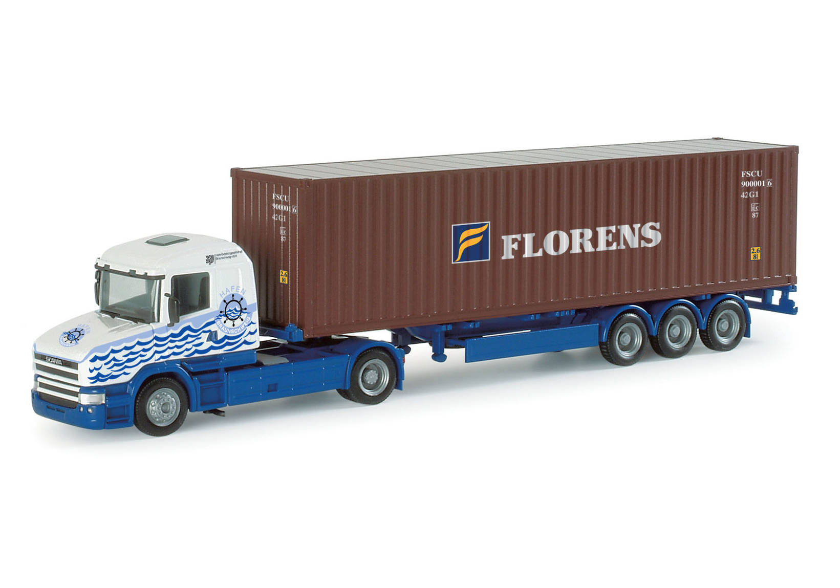 Scania conventional container semitrailer "BS Hafen / Florens"