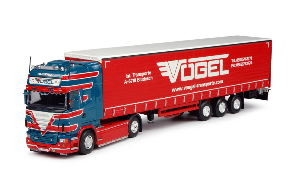 Scania R TL curtain canvas semitrailer "Vögel"