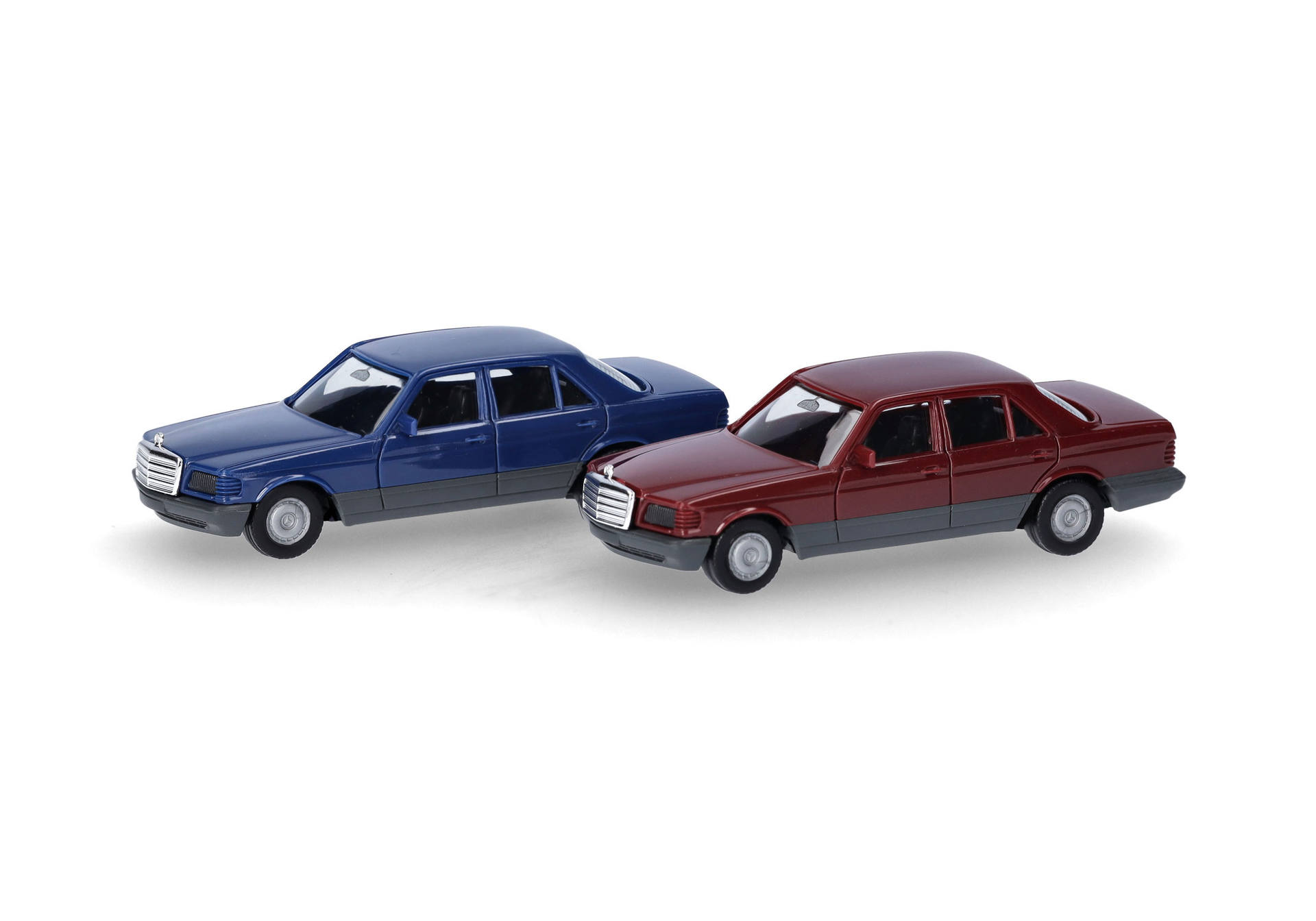 Herpa MiniKit: Mercedes-Benz S-class (W126), saphire blue and wine red, 2 pieces