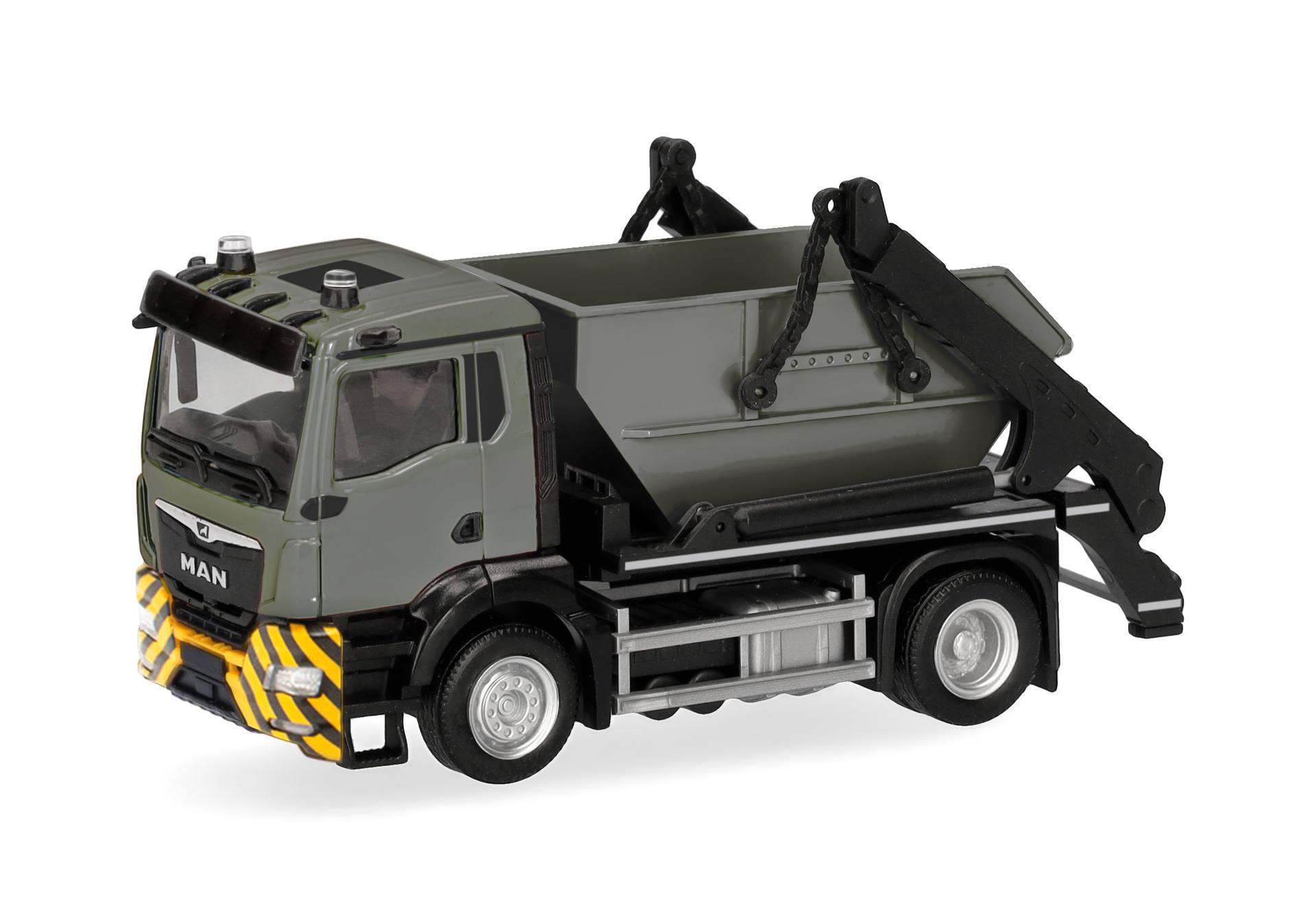 MAN TGS NN Meiller skip loader Ak12, grey/yellow