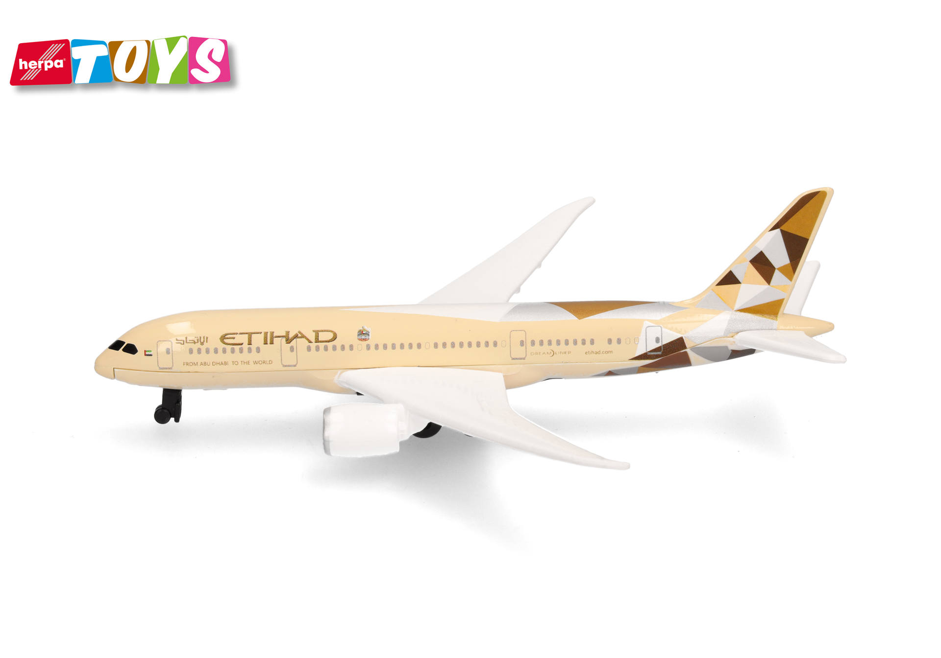 airplane, model, Etihad, commercial jet, toy