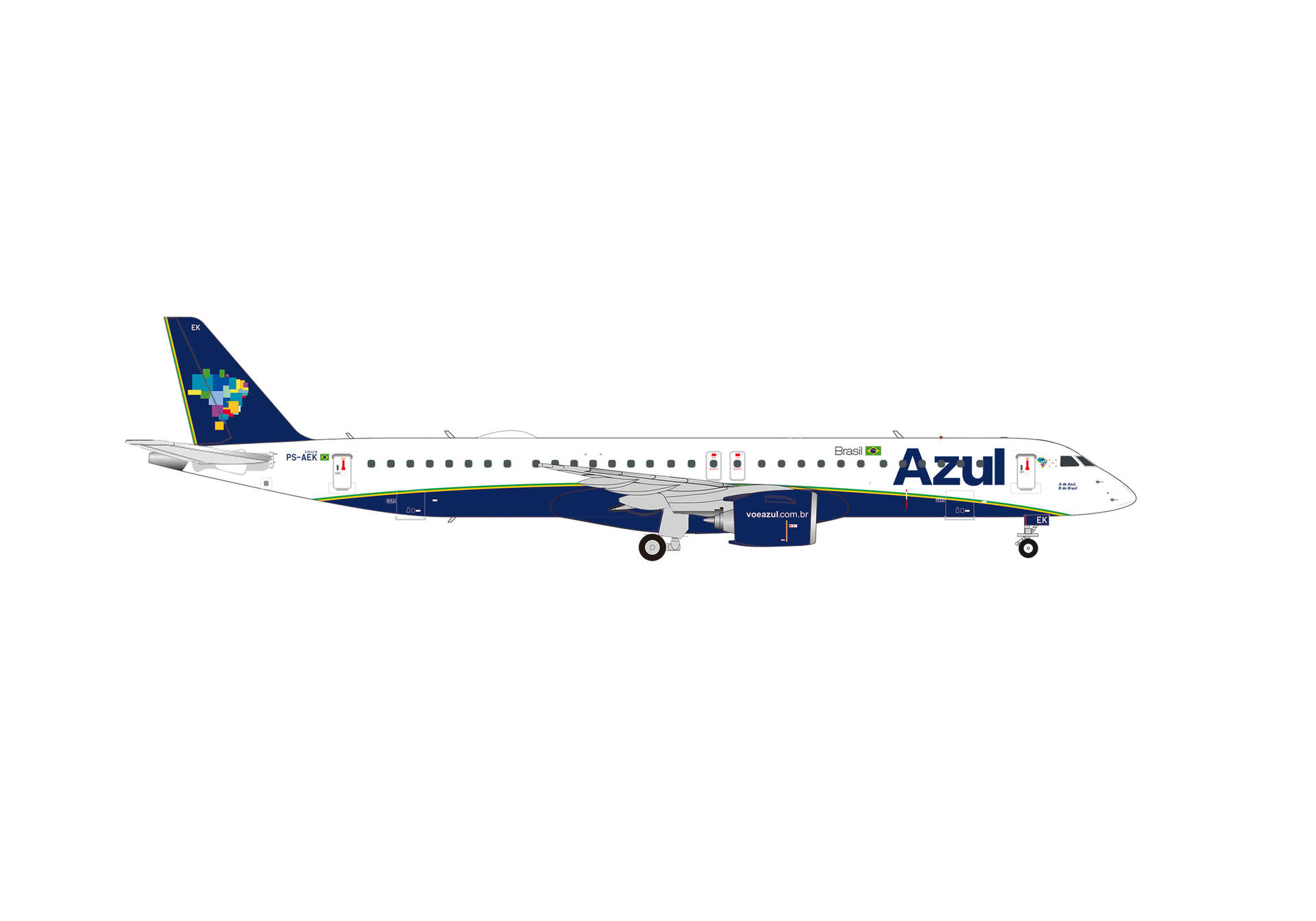 Azul Embraer E195-E2  – PS-AEK "A de Azul, B de Brasil"