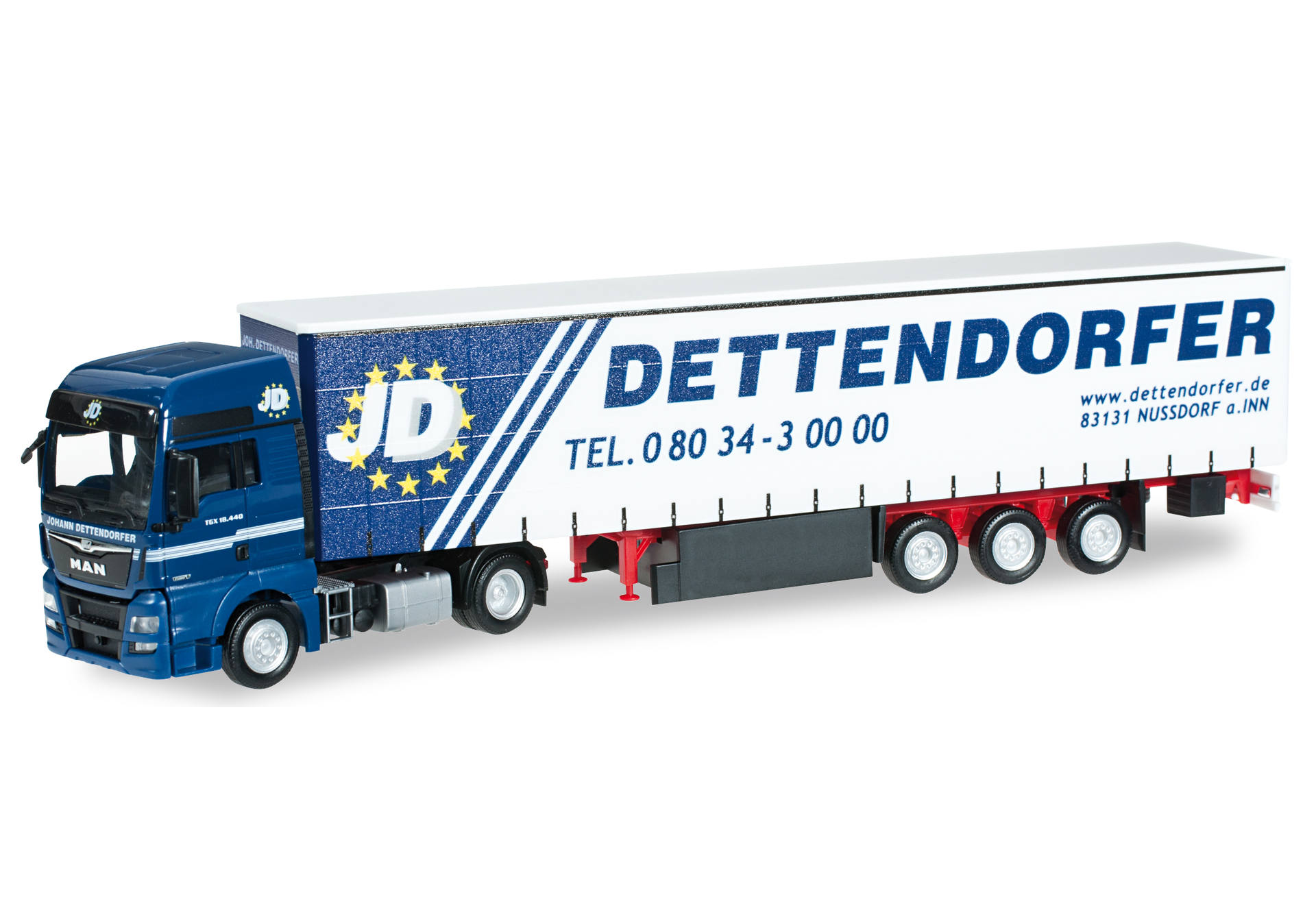 MAN TGX XXL Euro 6 curtain cavans semitrailer "Dettendorfer"