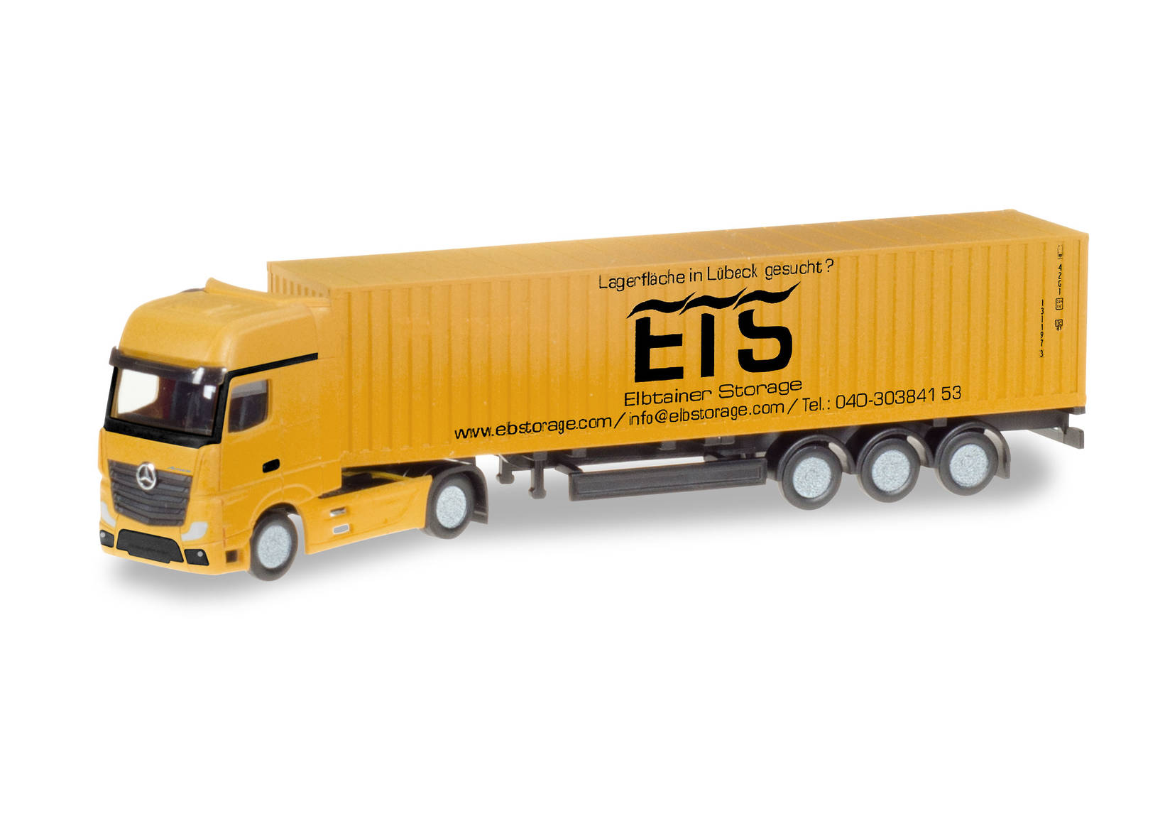 Mercedes-Benz Actros Gigaspace LH container trailer "Elbtainer Storage"