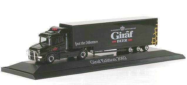 Scania conventional jumbo box semitrailer "Giraf-Beer"