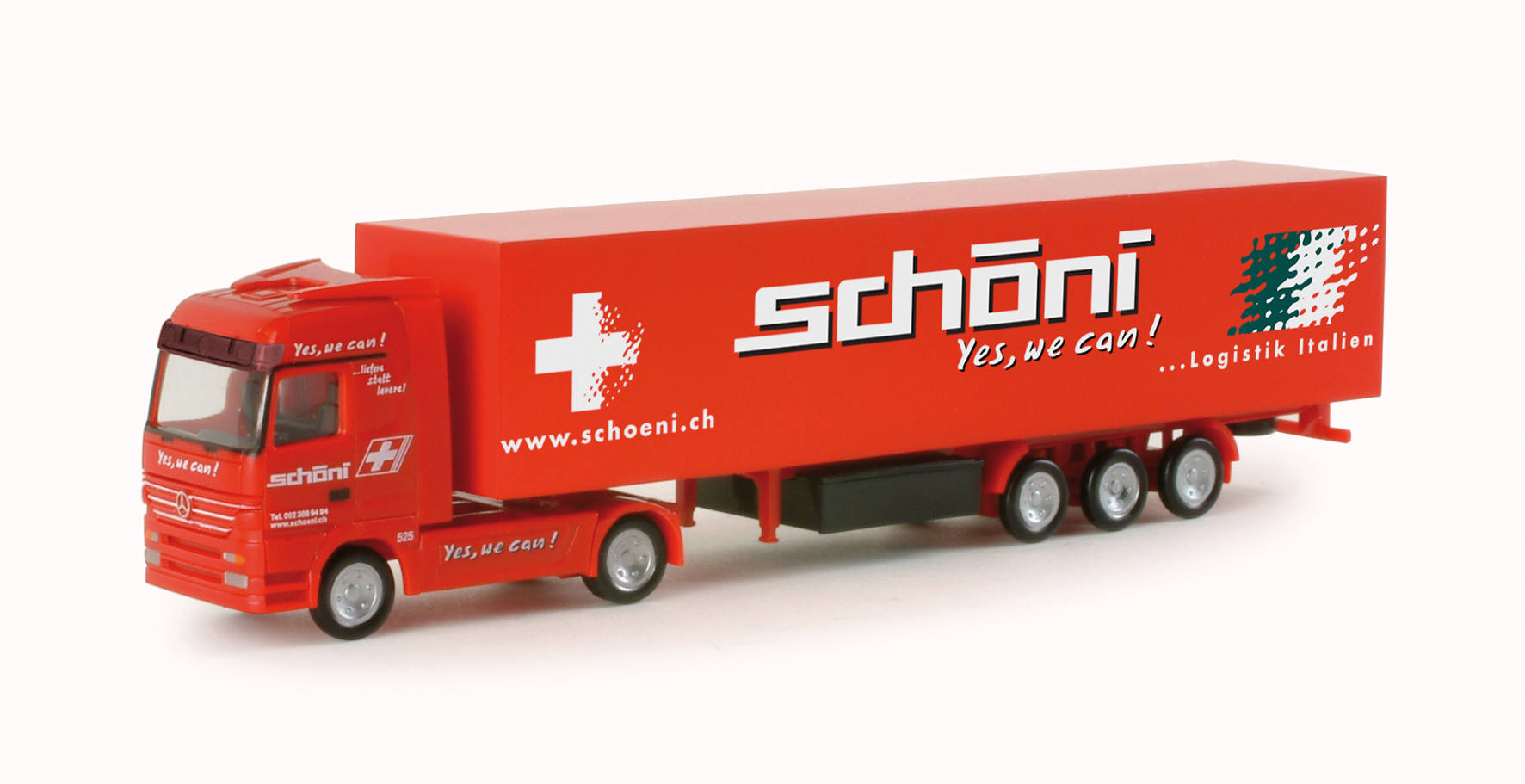 Mercedes-Benz Actros LH box semitrailer "Schöni" (CH)