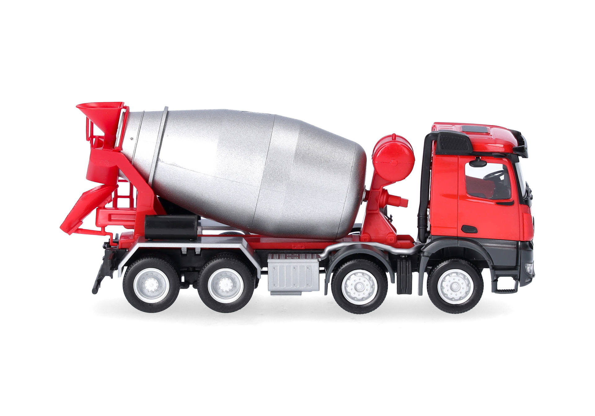 Mercedes-Benz Arocs M concrete mixer truck, 4axles, red and silver