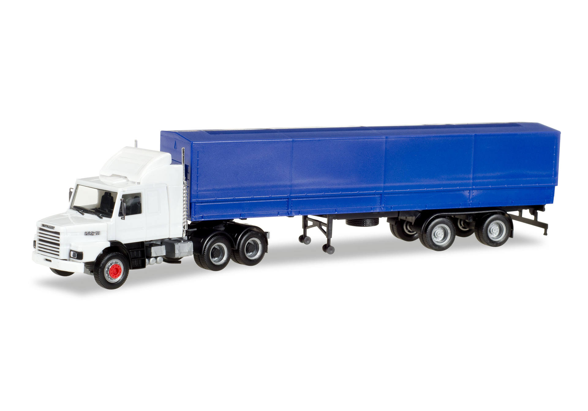 Scania 142 Hauber 6x4 canvas semitrailer, unprinted