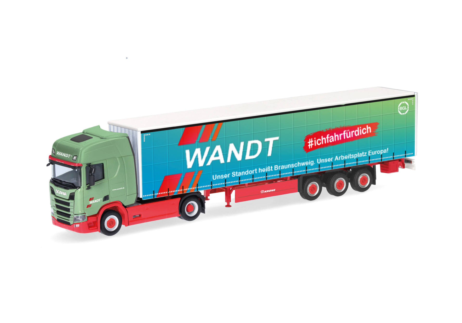 Scania CR 20 HD curtain canvas semitrailer "Wandt/BGL"