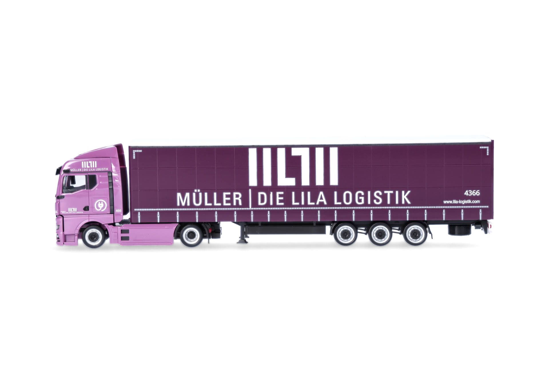 truck, semi-trailer, tractor unit, tractor-trailer, purple
