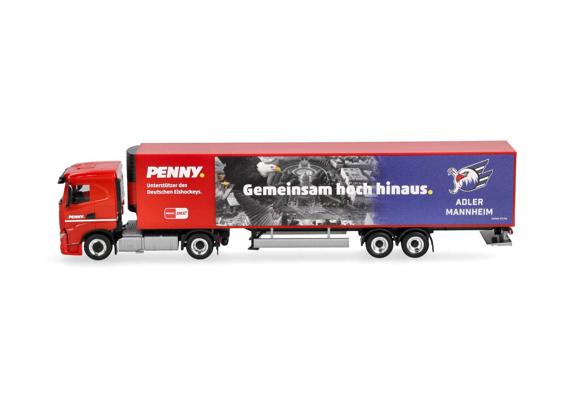 truck, lorry, trailer, red, advertising
