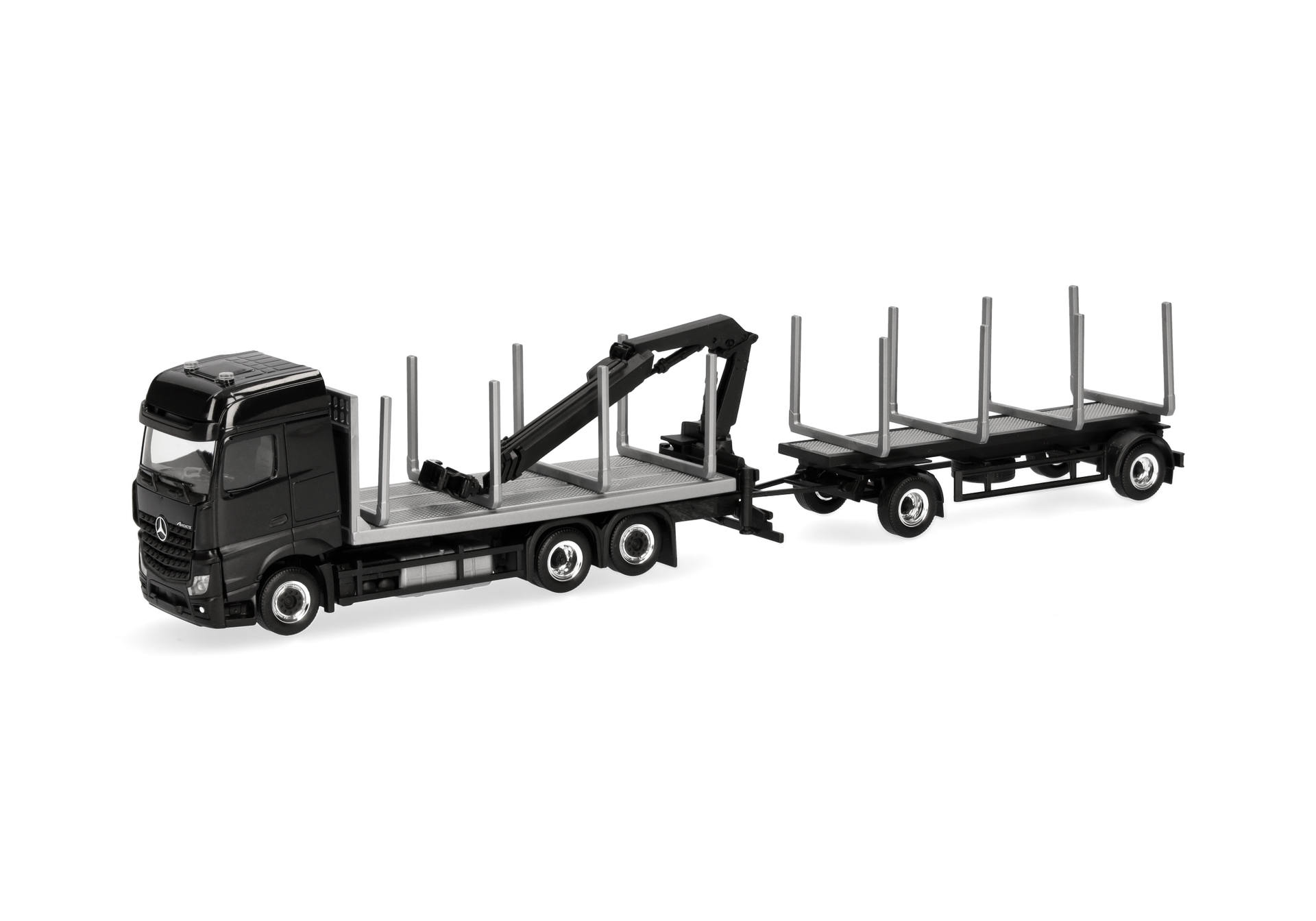 Mercedes-Benz Arocs 18 Bigspace timber transport truck, black