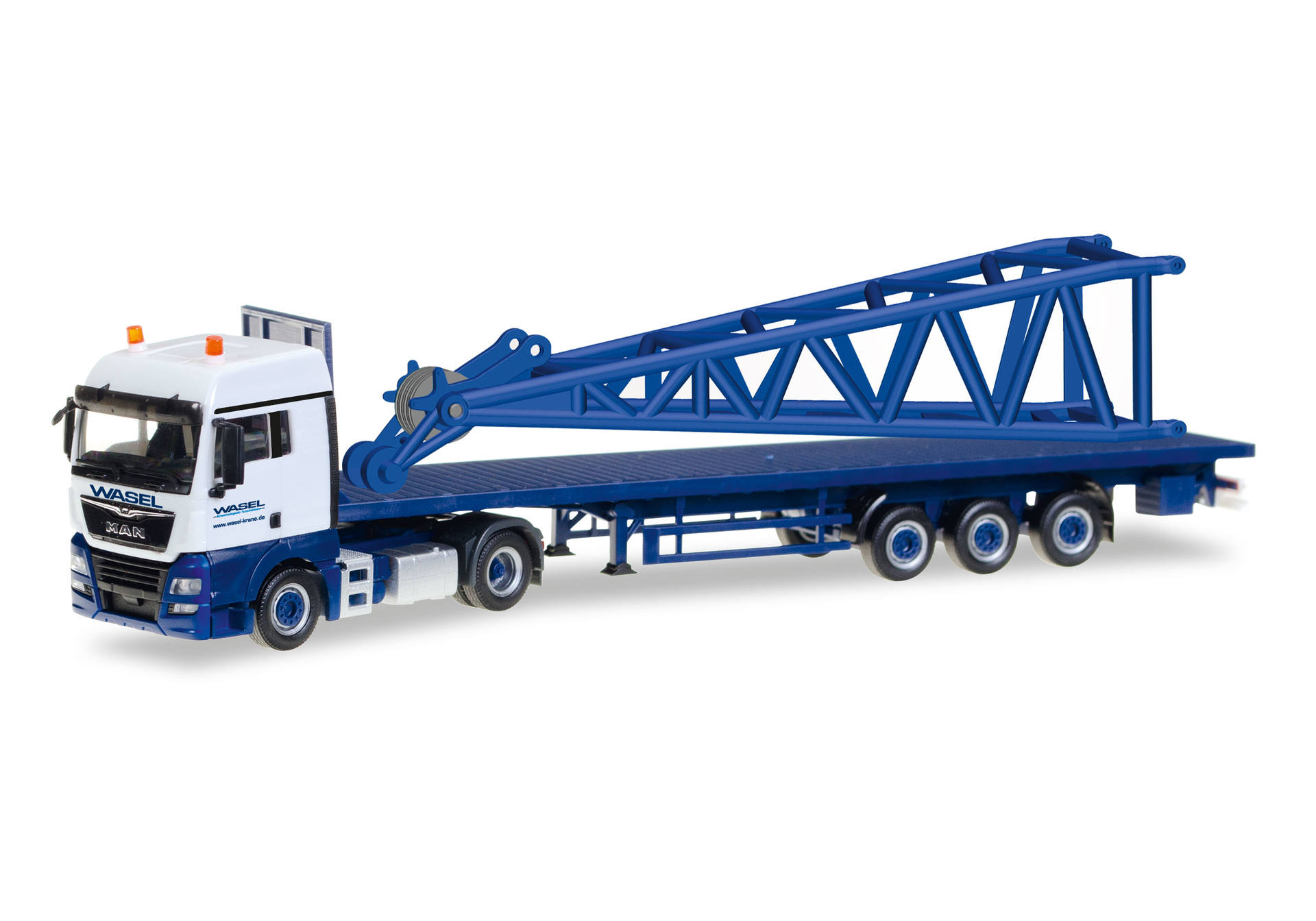 MAN TGX XLX 6c flatbed semitrailer with end piece forLiebherr LR 1600/2 "Wasel"