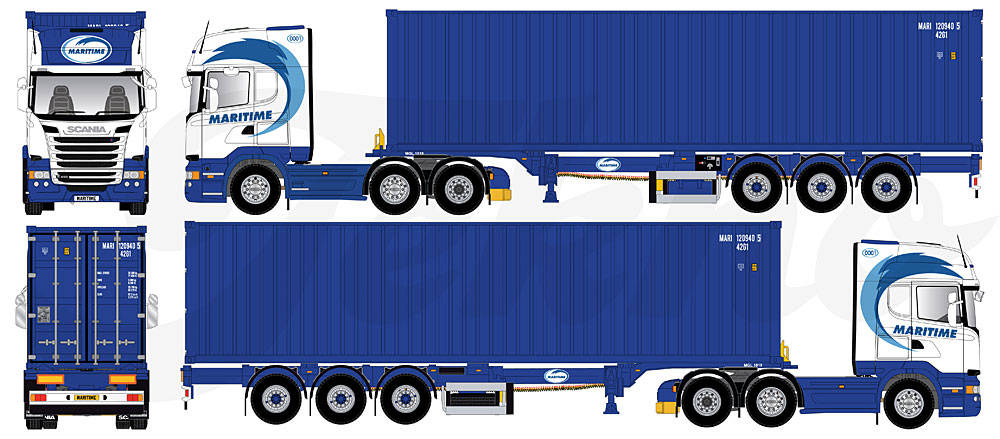 Scania R TL 6x2 container semitrailer "Maritime"