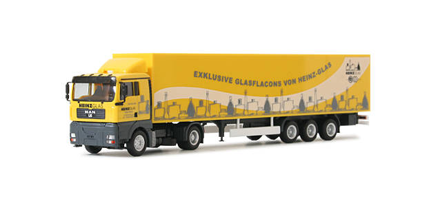 MAN TGA XL euro box semitrailer "Heinz Glas"
