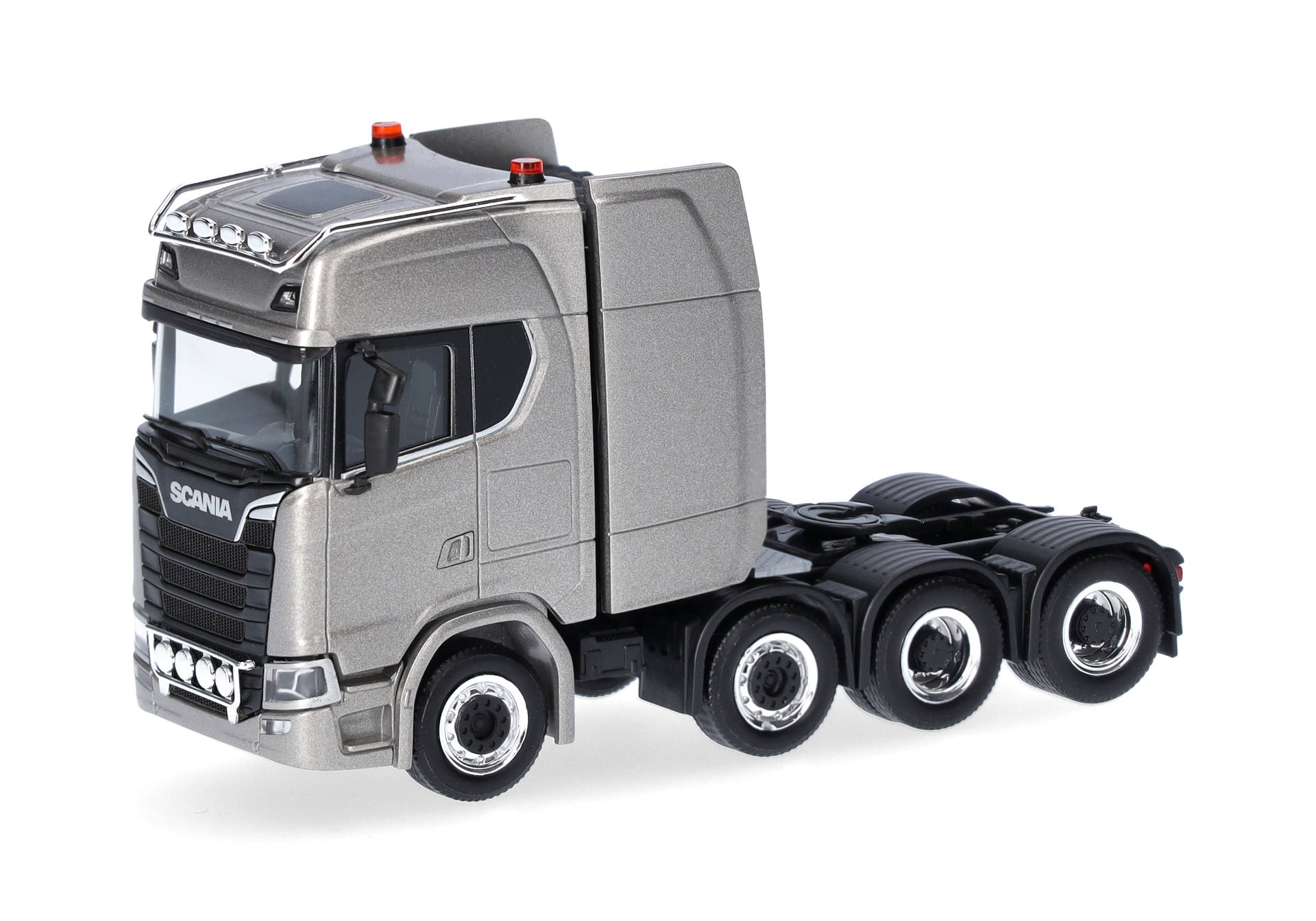 Scania CS 20 high roof heavy duty rigid tractor with lamp bar 4axles, pearl mouse grey