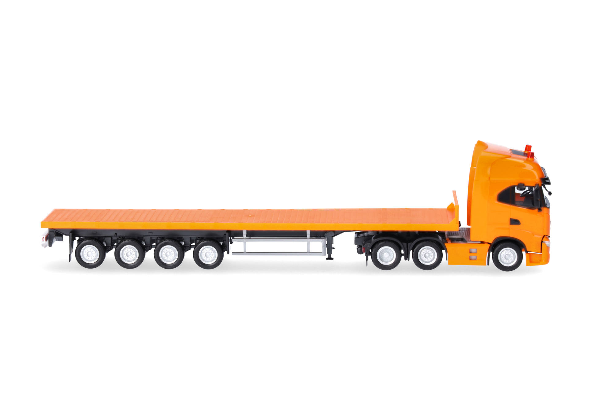 Iveco S-Way 6x2 flat bed semitrailer truck, municipal orange