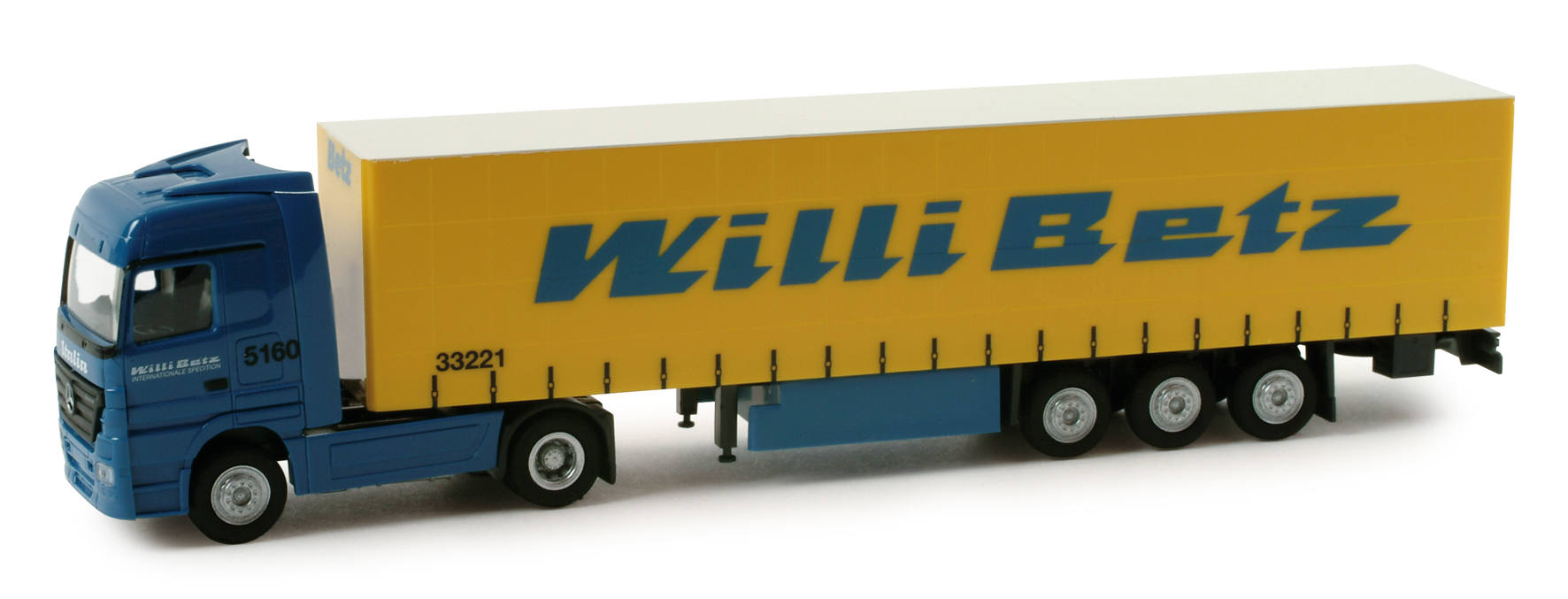 Mercedes-Benz Actros LH curtain canvas semitrailer "Willi Betz"